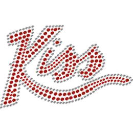 Red Kiss Me Rhinestone Heat Transfer for Mask